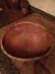 Wonderful Early Beehive Wood Dough Bowl,  Putty Paint,  Out Of Round Primitives photo 10