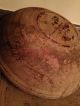 Wonderful Early Beehive Wood Dough Bowl,  Putty Paint,  Out Of Round Primitives photo 11