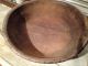 Wonderful Early Beehive Wood Dough Bowl,  Putty Paint,  Out Of Round Primitives photo 1