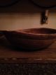 Wonderful Early Beehive Wood Dough Bowl,  Putty Paint,  Out Of Round Primitives photo 7