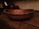 Wonderful Early Beehive Wood Dough Bowl,  Putty Paint,  Out Of Round Primitives photo 8