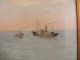 19th Century Nautical Painting Antique Schooner Steam Ocean Boat Shore Seascape Other Maritime Antiques photo 3