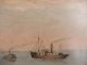 19th Century Nautical Painting Antique Schooner Steam Ocean Boat Shore Seascape Other Maritime Antiques photo 6