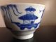 Fine Old Chinese 19c Porcelain Tea Cup Landscape Figures Cobalt Blue Nr Glasses & Cups photo 2