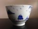 Fine Old Chinese 19c Porcelain Tea Cup Landscape Figures Cobalt Blue Nr Glasses & Cups photo 5
