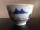 Fine Old Chinese 19c Porcelain Tea Cup Landscape Figures Cobalt Blue Nr Glasses & Cups photo 6