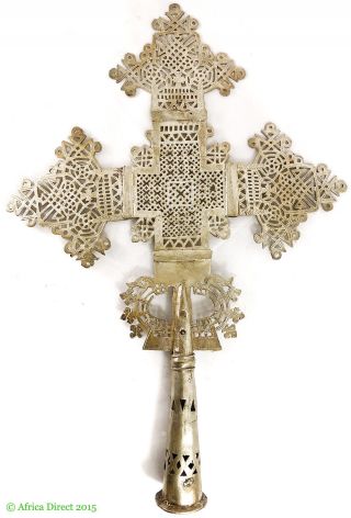 Ethiopian Coptic Processional Cross Silver Africa Was $450 photo