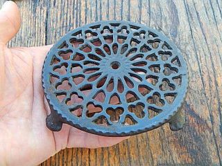 Vintage/ Antique Small Cast Iron Trivet Paw Footed (4) Feet photo