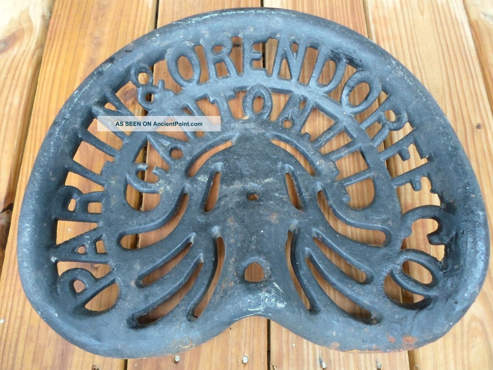 Antique Tractor Seat,  Parlin & Orendorff Co. ,  Cast Iron,  Canton,  Ill, Primitives photo