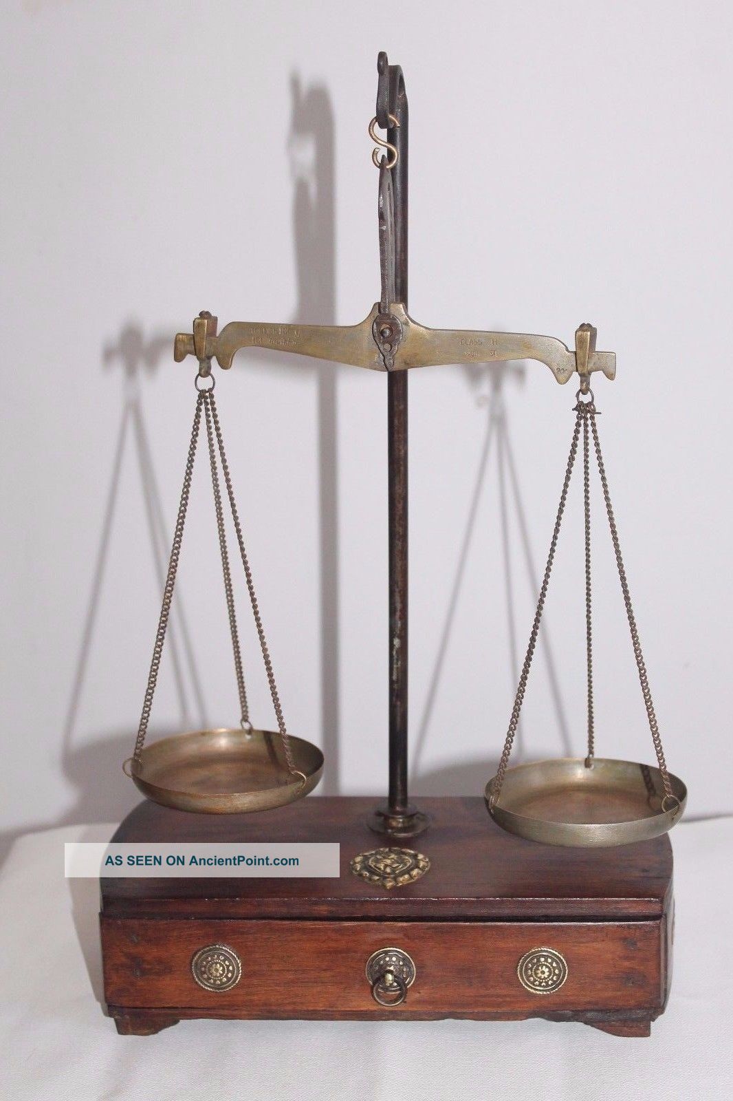 1900s Antique Goldsmith Jewelry Weight Balance Brass Scale For 100gms