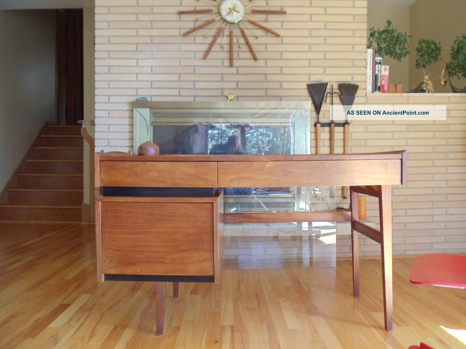 Mid Century Dillingham Milo Baughman Olied Walnut Desk Danish Eames Retro Excllt Mid-Century Modernism photo