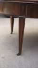 Antique Wooden Oval Coffee Table With Leather Top & Drawer 1800-1899 photo 3
