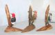 4 Vintage Hand Carved Wood Birds Ron Holmes Saltville Va Turkey Crow Woodpeckers Carved Figures photo 5