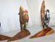 4 Vintage Hand Carved Wood Birds Ron Holmes Saltville Va Turkey Crow Woodpeckers Carved Figures photo 6