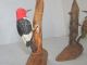 4 Vintage Hand Carved Wood Birds Ron Holmes Saltville Va Turkey Crow Woodpeckers Carved Figures photo 7