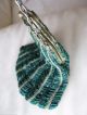 Antique Tan Crochet Knit Gold T Filigree Floral Frame Emerald Green Bead Purse Victorian photo 10