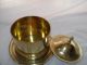 Vintage Art Deco Claw Foot Brass Bucket With Lid On Serving Platter Art Deco photo 1