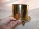 Vintage Art Deco Claw Foot Brass Bucket With Lid On Serving Platter Art Deco photo 5