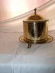 Vintage Art Deco Claw Foot Brass Bucket With Lid On Serving Platter Art Deco photo 8