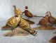 5 Vintage Hand Carved Wood Bird Pairs Ronald Holmes Cardinals Pheasants Quail, Carved Figures photo 1