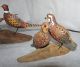 5 Vintage Hand Carved Wood Bird Pairs Ronald Holmes Cardinals Pheasants Quail, Carved Figures photo 3