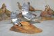5 Vintage Hand Carved Wood Bird Pairs Ronald Holmes Cardinals Pheasants Quail, Carved Figures photo 5