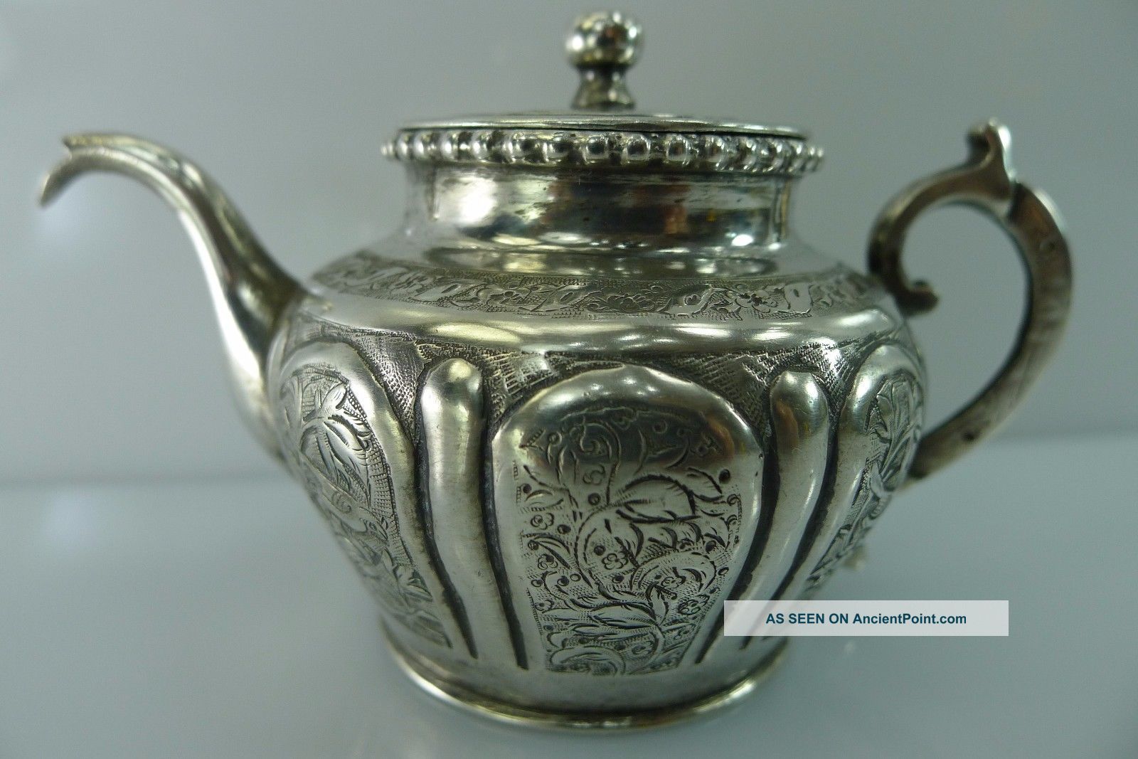 An Old/ Vintage Small Solid Silver Islamic Pot And Lid Islamic photo