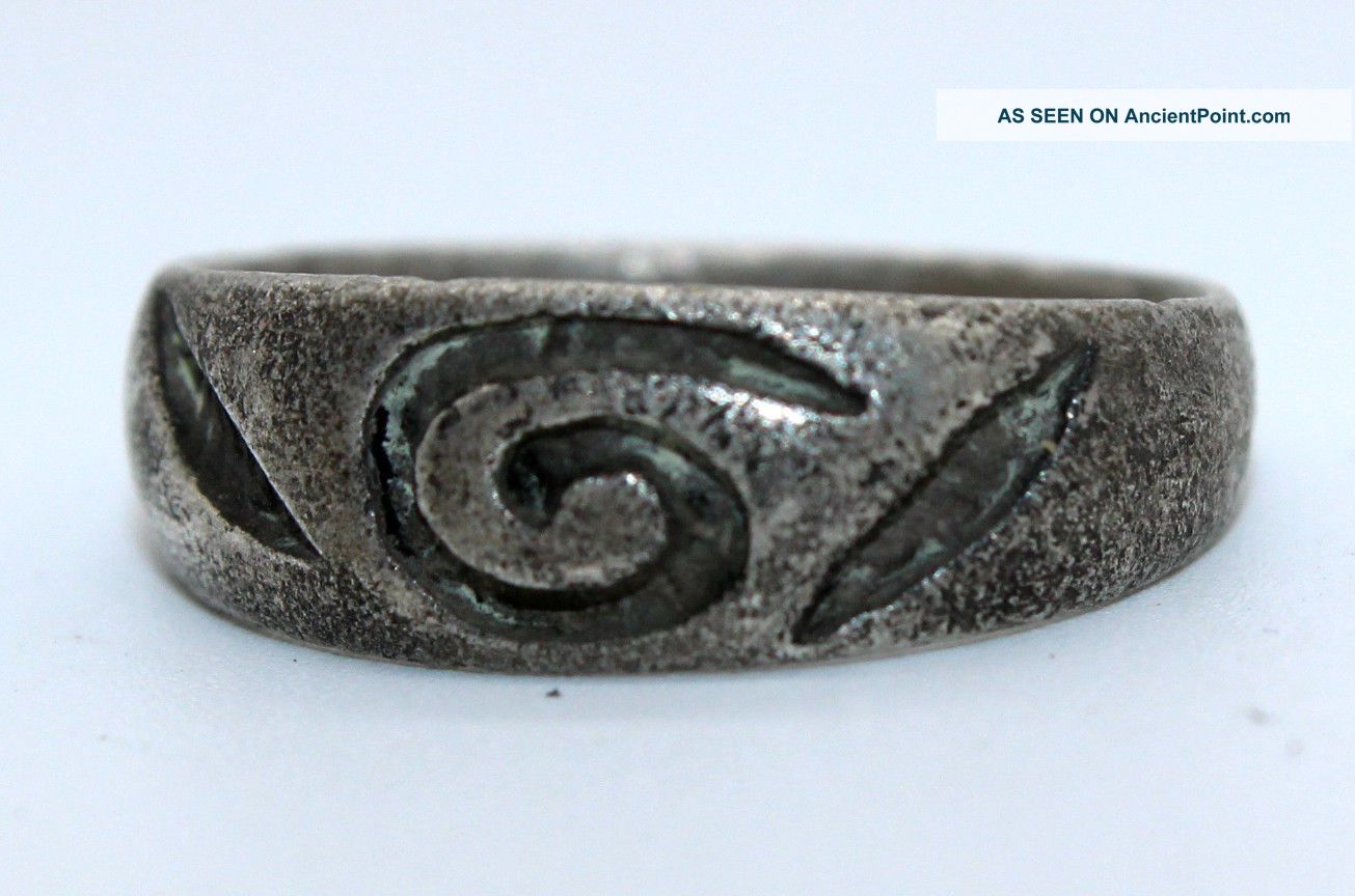 Viking - Silver Wedding Serpent,  Snake Figure Finger Ring Circa 900 Ad Scandinavian photo