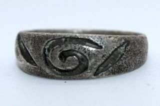 Viking - Silver Wedding Serpent,  Snake Figure Finger Ring Circa 900 Ad photo