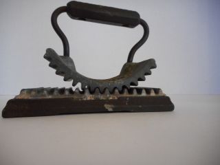 Antique / Vintage Hand Rocker Fluter Sad Iron Cast Iron Patent 1866 photo