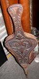 Antique Carved Wooden Fireplace Bellows,  Elaborate Detail Hearth Ware photo 3
