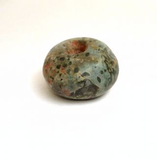 Pre Columbian Bead - Serpentinegreen Stone - Serpentine - Mayan - 19 Mm - 1 photo