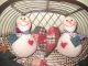 Primitive Handmade Christmas Snowmen Tree Heart Ornies Bowl Fillers Decor Primitives photo 2