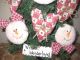 Handmade Country Christmas Fabric Snowmen Cookie Heart Ornies Ornaments Decor Primitives photo 3