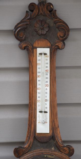 Antique Barometer Wall Mount Weather Station photo