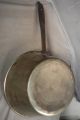 Early Antique Cast Turned Brass Wrought Iron Cooking Pan Pot Copper Rivets Hearth Ware photo 4
