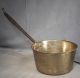 Early Antique Cast Turned Brass Wrought Iron Cooking Pan Pot Copper Rivets Hearth Ware photo 8