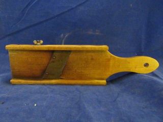 Antique Wooden Body&metal Blade Vegetable Slicer,  Wing - Nut Tightener,  Usa photo