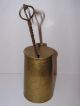 Old Brass Cape Cod Fire Lighter Vtg Fireplace Tankard Ceramic Egg Kerosene Tool Hearth Ware photo 4