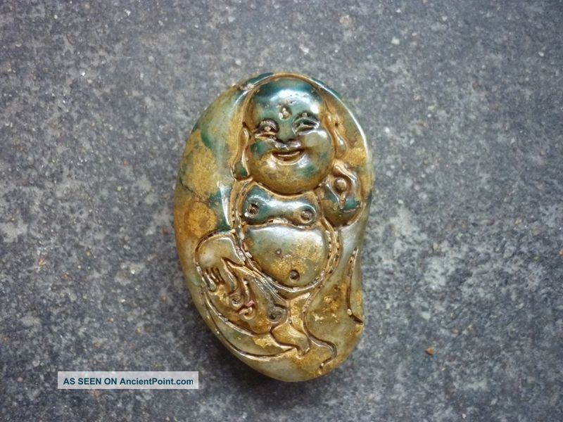 Chinese Old Jade Carved Maitreya Pendant Worth Collecting Pt361 Necklaces & Pendants photo