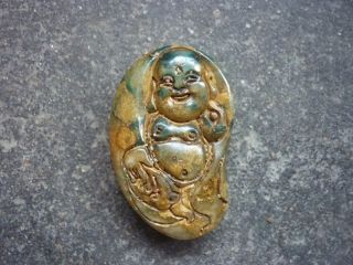 Chinese Old Jade Carved Maitreya Pendant Worth Collecting Pt361 photo