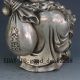 Chinese Hand Carved Silver Copper Maitreya Buddha Statue W Qianlong Mark Buddha photo 7