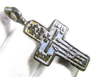 Late Medieval Period Bronze Cross Pendant - Wearable Artifact - Cd45 photo