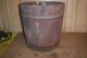 Old Wood Sap Bucket - Red Paint - 12 1/2 