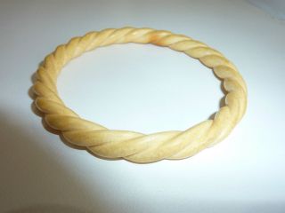 Rare 19th Century Chinese Or African Patinated Barley Twist Bangle Bracelet photo
