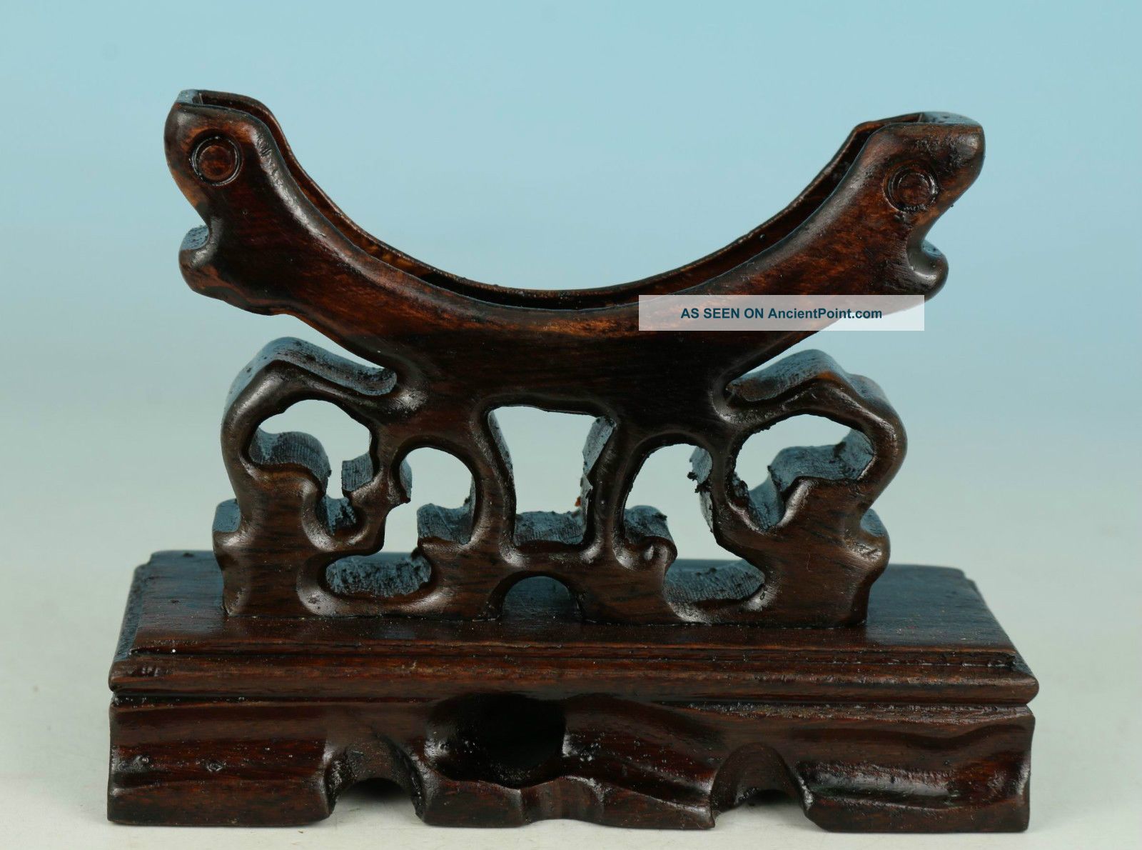 Chinese Wood Collectable Handwork Carved Ornament Stand Jade Pendant Necklaces & Pendants photo