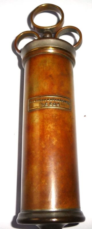 Vintage Large Brass Medical/surgical Syringe By Reynolds & Branson Leeds photo