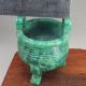 Collectibles Be​autiful Hetian Green Jade Hand - Carved Cauldron Bowl 22 Bowls photo 4
