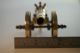 Vintage Model Antique Cannon Brass Statue With Wheels Great British Empire Gift British photo 9