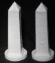 Pair Antique Milk Glass Egyptian Revival Obelisk Cleopatra ' S Needle Victorian Egyptian photo 1